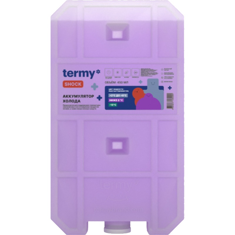 Изображение товара Аккумулятор холода Termy Shock 17.3х3.2х9.7 см 421 г для термосумок и контейнеров