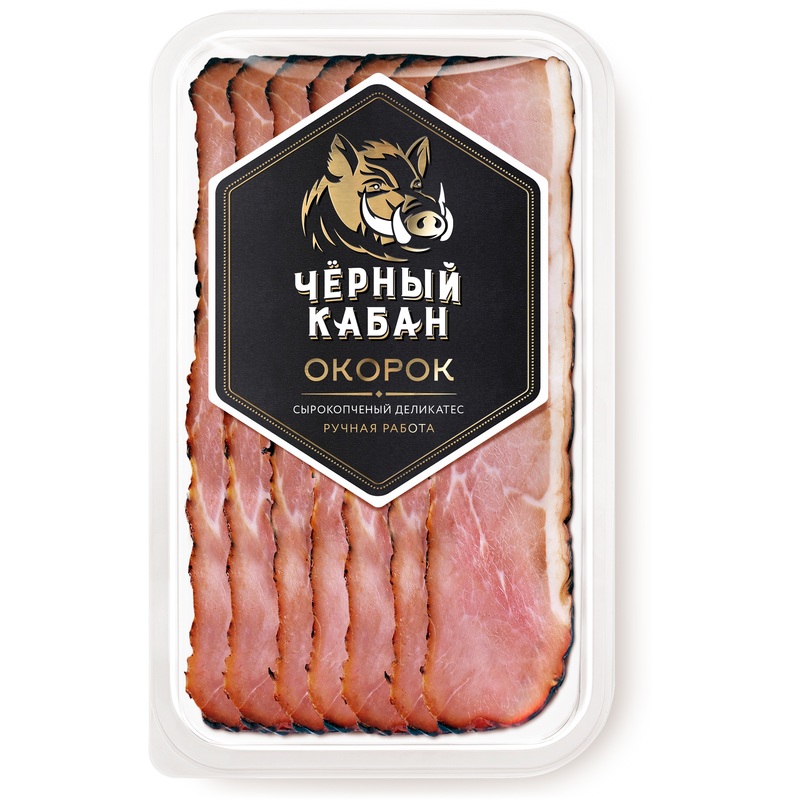 Изображение товара Окорок Черный Кабан Клинский сырокопченый нарезка 95 г