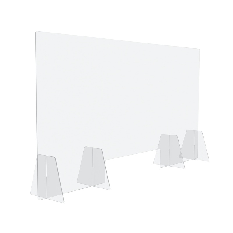 Изображение товара Защитный экран BSL с окном 1500x750x4 мм из акрила для офиса и общественных мест