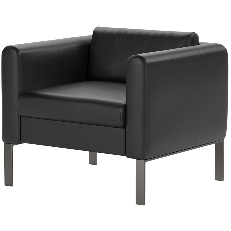 Изображение товара Кресло Модерн черное из искусственной кожи высокая посадка комфортабельное