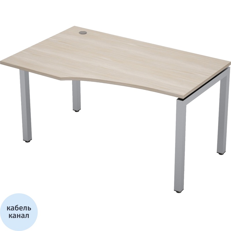 Изображение товара Стол эргономичный Avance 6М.522 левый шамони светлый алюминий матовый