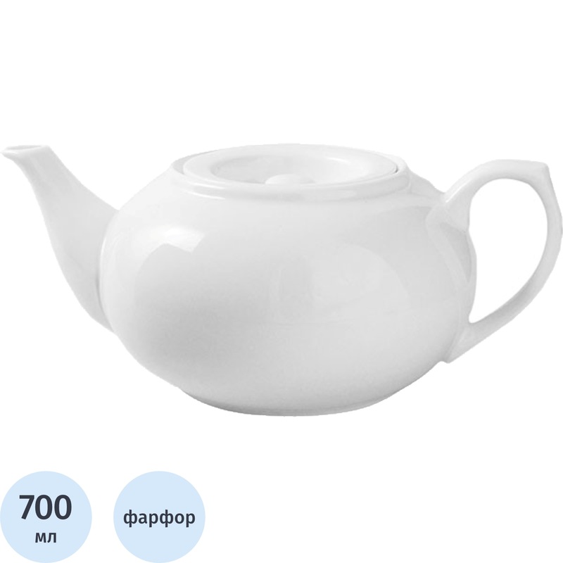 Изображение товара Заварочный фарфоровый чайник Kunstwerk 700 мл белый для чайных церемоний