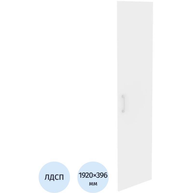Изображение товара Дверь правая высокая Onix O.D-1 R ЛДСП белый бриллиант 396х1920 мм