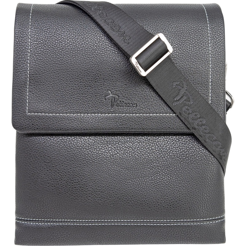 Изображение товара Мужская повседневная сумка Pellecon из искусственной кожи черная для документов и аксессуаров