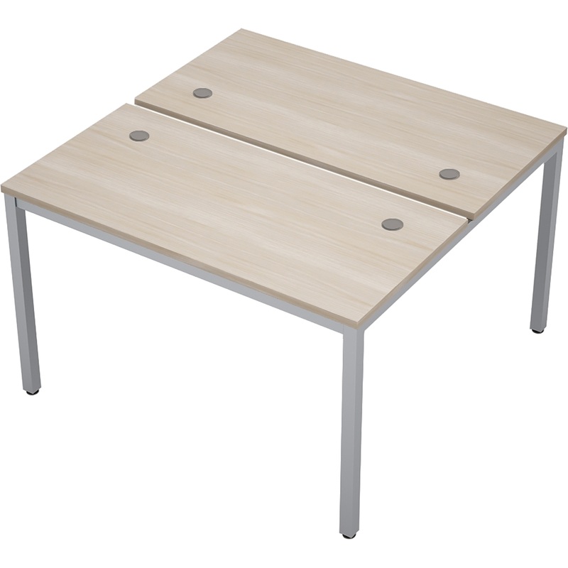 Изображение товара Стол приставной Avance 6МБ.268 двухместный (шамони светлый/алюминий матовый, 1200х1235х750 мм)