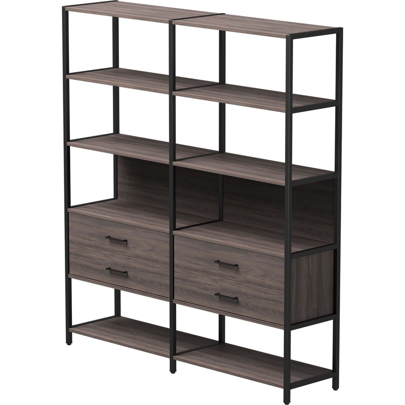 Изображение товара Стеллаж для документов EVO 254ST7DK9005 дуб пасадена чёрный 1840 мм