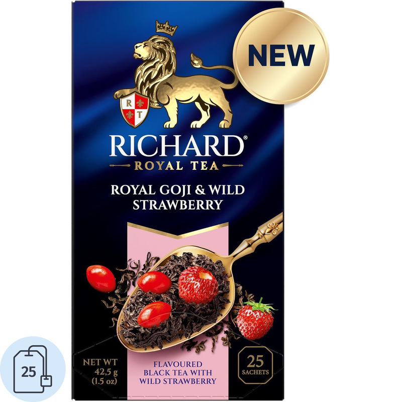 Изображение товара Чай черный Richard Royal Goji Wild Strawberry 25 сашет ягод годжи земляника