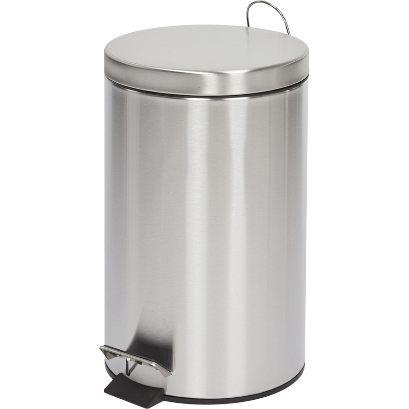 Изображение товара Ведро мусорное Luscan 12 л нержавеющая сталь с педалью и крышкой