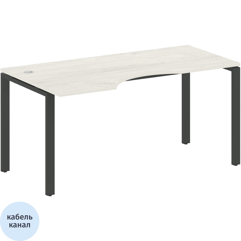 Изображение товара Эргономичный стол Metal System БП.СА-1 Л левый дуб наварра/антрацит