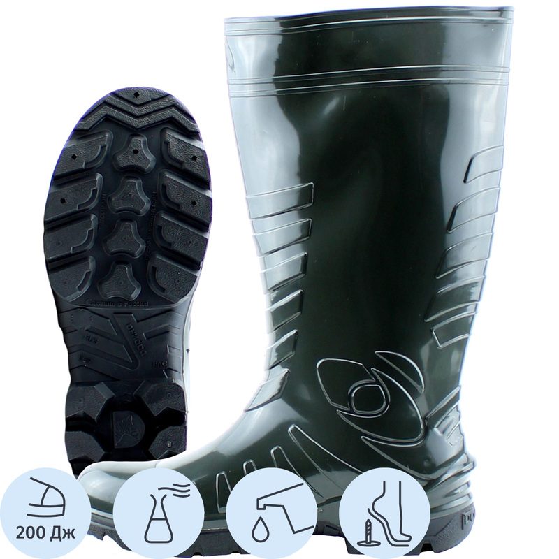 Изображение товара Рабочие сапоги Дарина Баклер FS ПВХ, оливковые, размер 38, защитные, антипрокольные