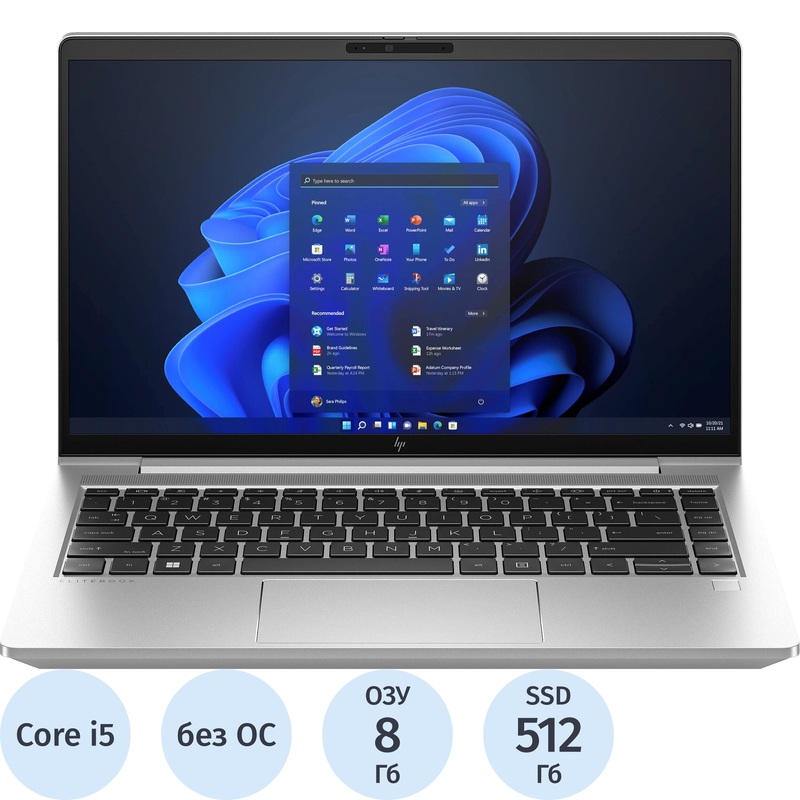 Изображение товара Ноутбук HP EliteBook 640 G10 14" серебристый Intel Core i5 1335U/8 ГБ/SSD 512 ГБ (818C3EABH5)