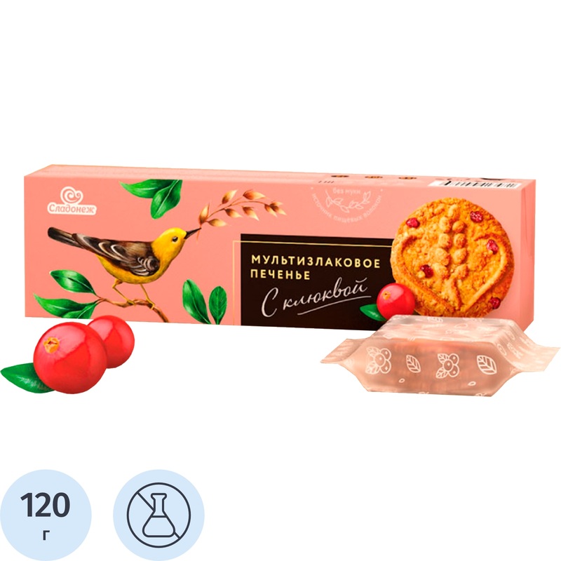 Изображение товара Печенье сахарное Сладонеж с клюквой 120 г