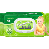 Салфетки влажные Pamperino детские флоупак с жёстким клапаном (80 листов  в пачке)