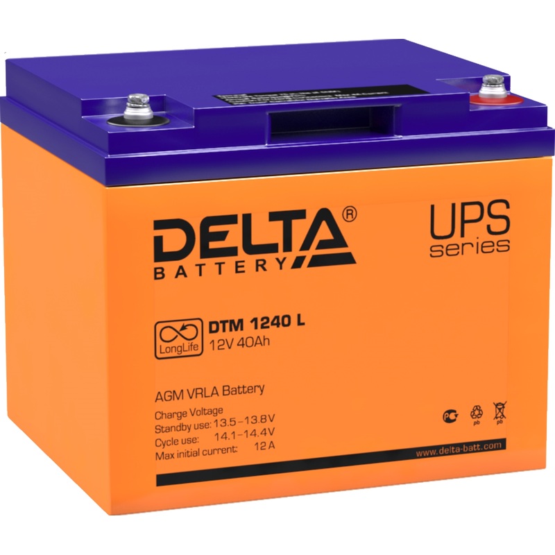 Изображение товара Батарея для ИБП Delta DTM 1240 L 12 В 40 А·ч (4614010640008)