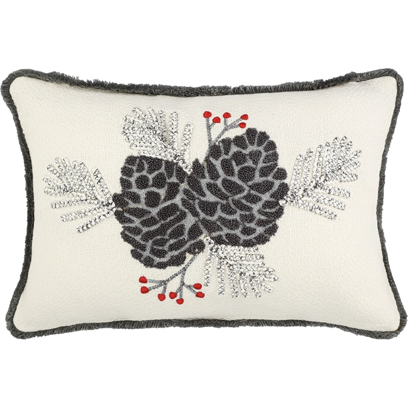 Изображение товара Наволочка Tkano Frosted cones 30x45 см хлопок разноцветная для новогоднего декора