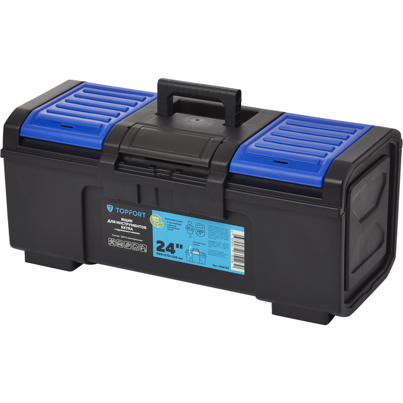 Изображение товара Ящик для инструментов TOPFORT Extra 24 590x255x270 мм надежный и удобный