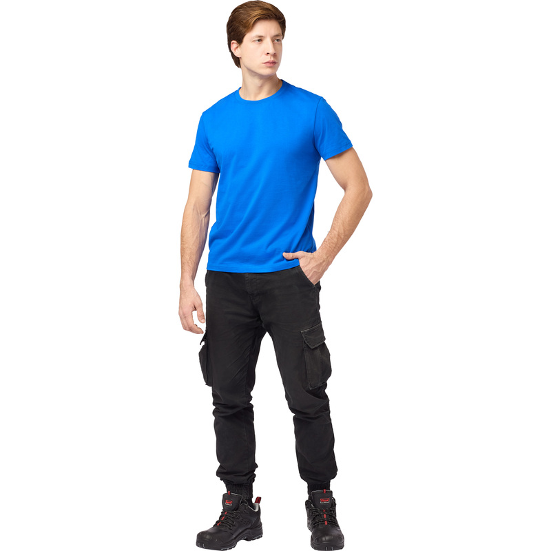 Изображение товара Футболка васильковая короткий рукав 100% хлопок S