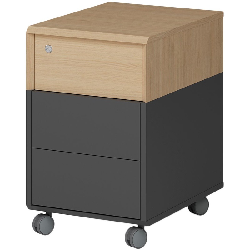 Изображение товара Тумба подкатная Avizo Easy to lead с замком дуб парма серый 406х540х638 мм