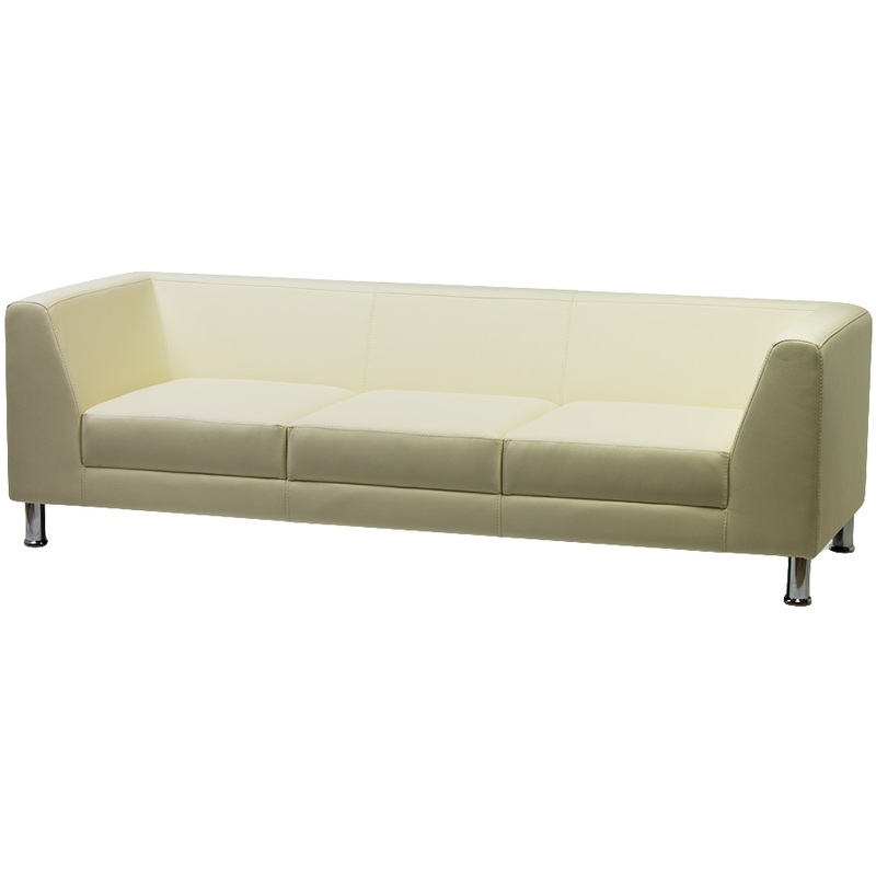 Изображение товара Диван трехместный Evolution светло-бежевый из искусственной кожи Россия