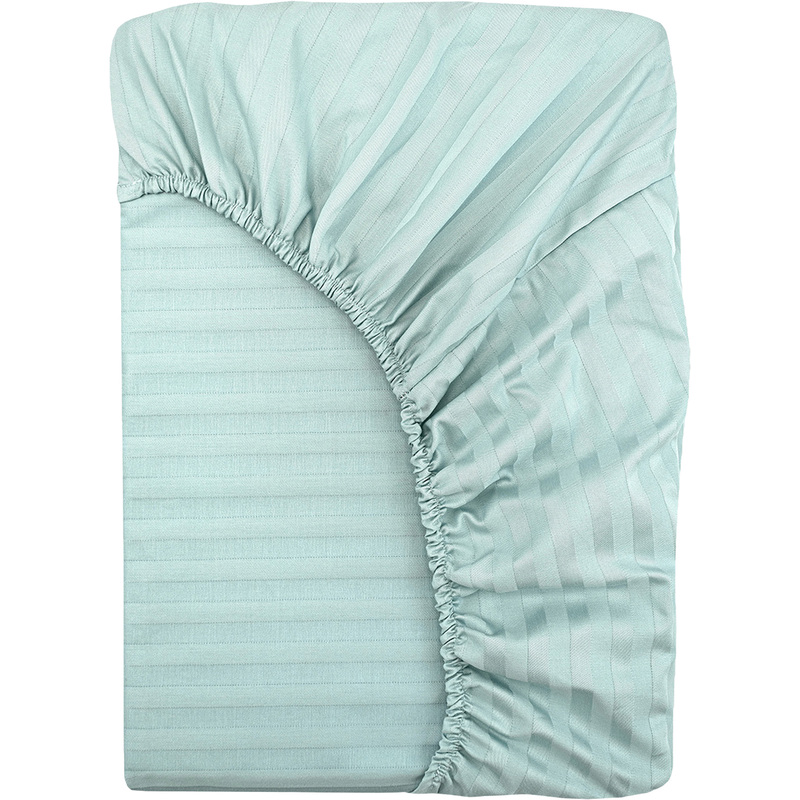 Изображение товара Простыня на резинке Monocolor 90x200x25 см страйп-сатин 140 г/кв.м мятная