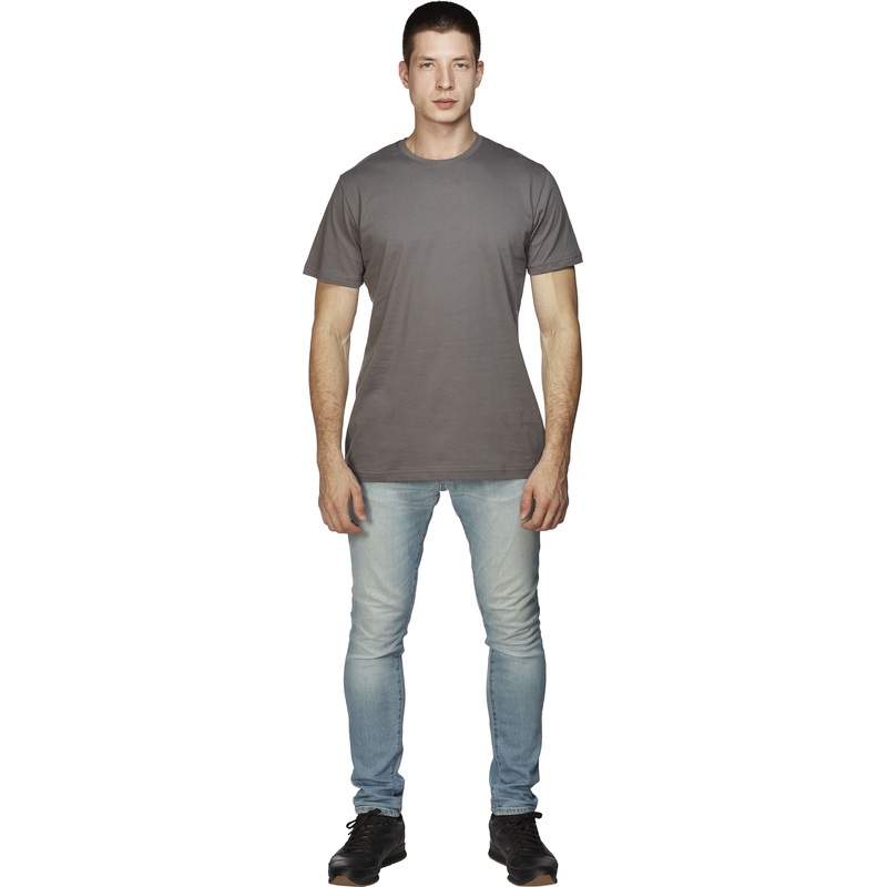 Изображение товара Футболка темно-серая короткий рукав из 100% хлопка, унисекс, размер 64-66