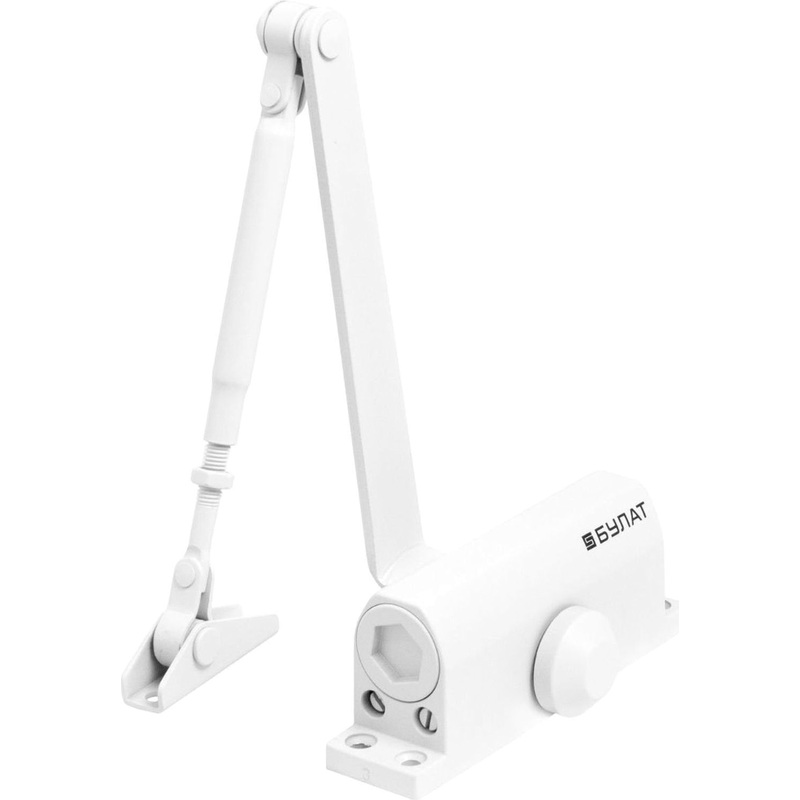 Изображение товара Доводчик дверной Булат ULTIMATE ДД-60 A-W до 80 кг белый рычажной тип
