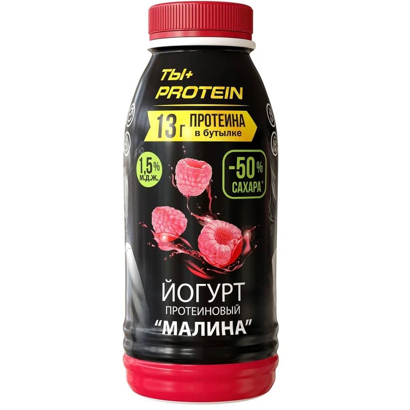 Изображение товара Йогурт питьевой Ростагроэкспорт протеиновый малина 1.5% 290 г