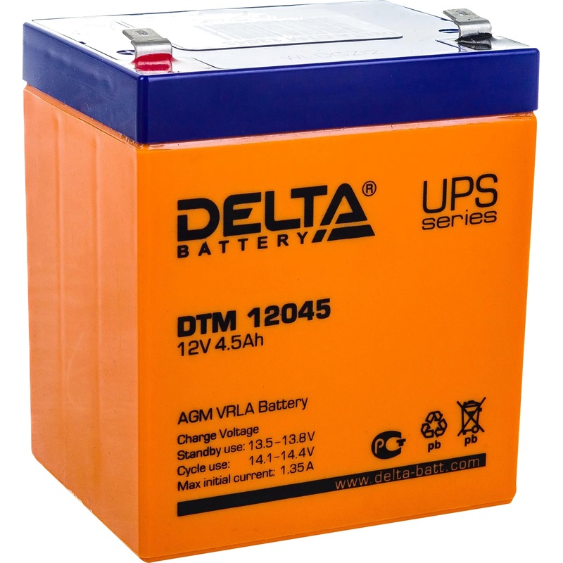 Изображение товара Батарея для ИБП Delta DTM 12045 12 В 4.5 А·ч AGM герметичная