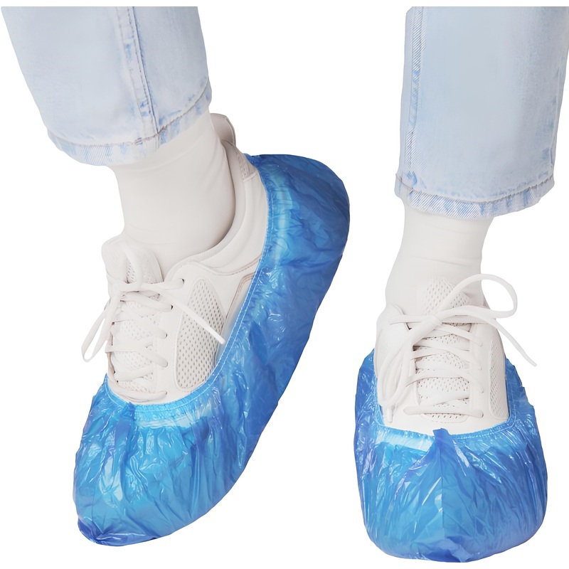 Изображение товара Одноразовые бахилы Elegreen Экстра с двойной подошвой 39x14 голубые 1000 пар