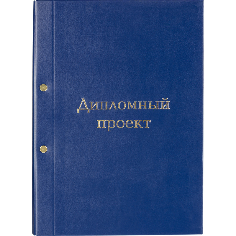 Изображение товара Папка адресная для дипломных работ А4+ синяя из бумвинила с золотым тиснением