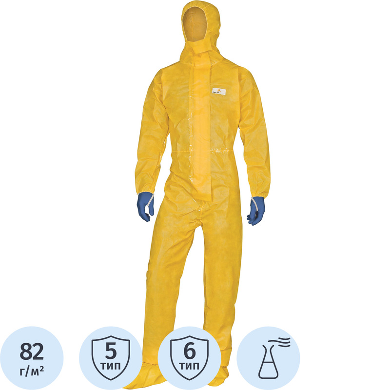 Изображение товара Комбинезон одноразовый с капюшоном Delta Plus DT300 желтый