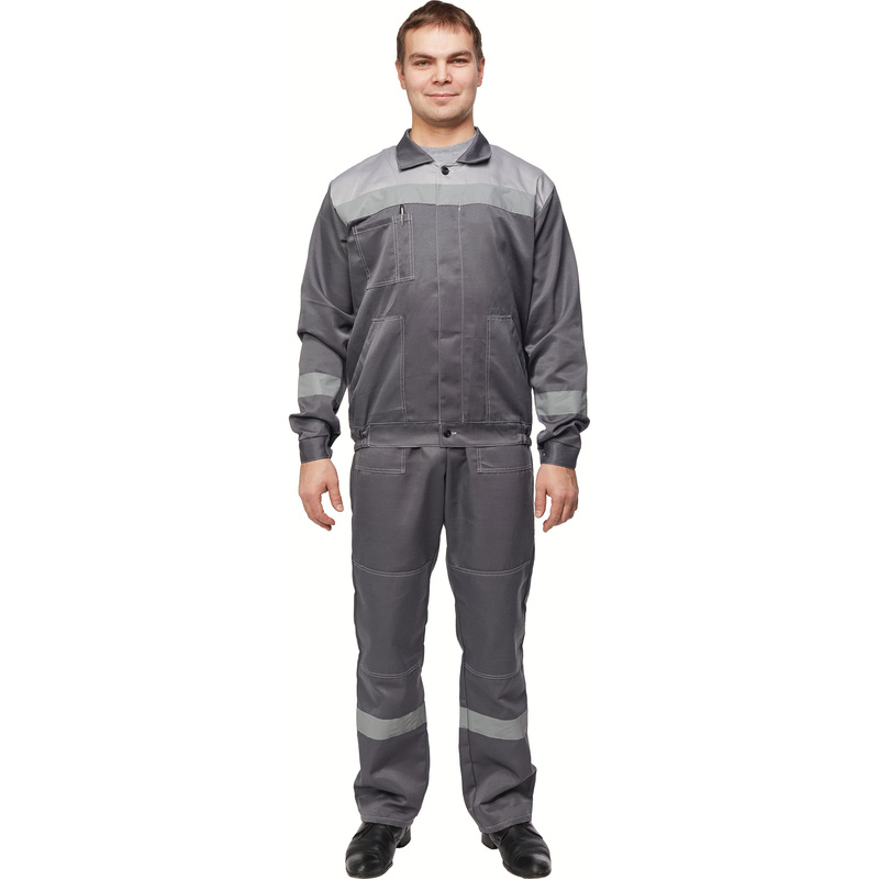 Изображение товара Костюм рабочий летний мужской л22-КПК темно-серый-светло-серый