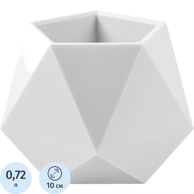 Изображение товара Кашпо с поддоном La decoro Абремо 0.72л белое для растений