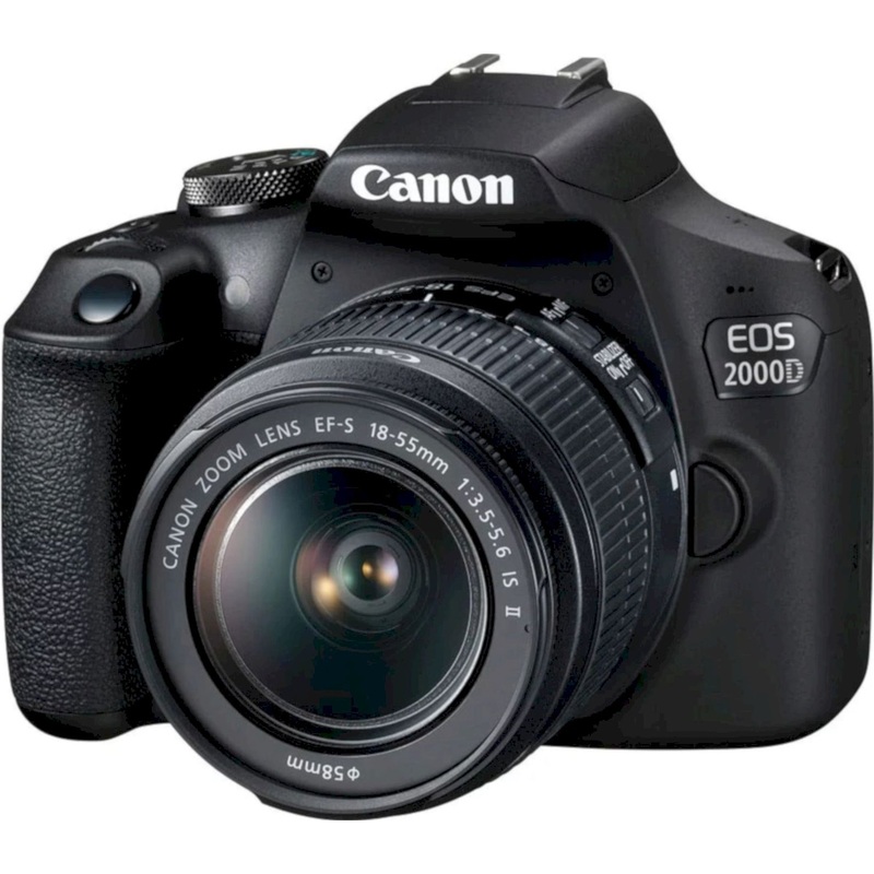 Изображение товара Зеркальный фотоаппарат Canon EOS 2000D Kit + объектив EF-S 18-55 IS II для начинающих