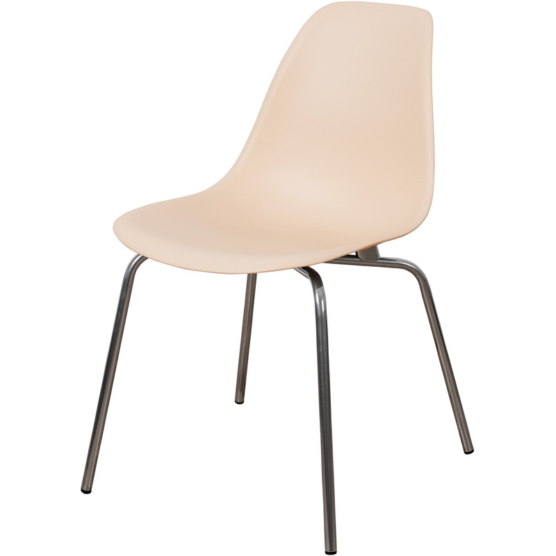 Изображение товара Обеденный стул DERSTUHL Elegant Chrom бежевый с металлическим каркасом Изображение товара Обеденный стул DERSTUHL Elegant Chrom бежевый с металлическим каркасом