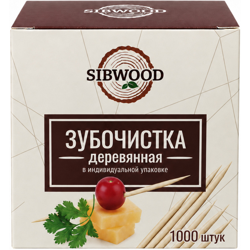 Изображение товара Зубочистки деревянные Sibwood в индивидуальной упаковке 1000 штук Изображение товара Зубочистки деревянные Sibwood в индивидуальной упаковке 1000 штук