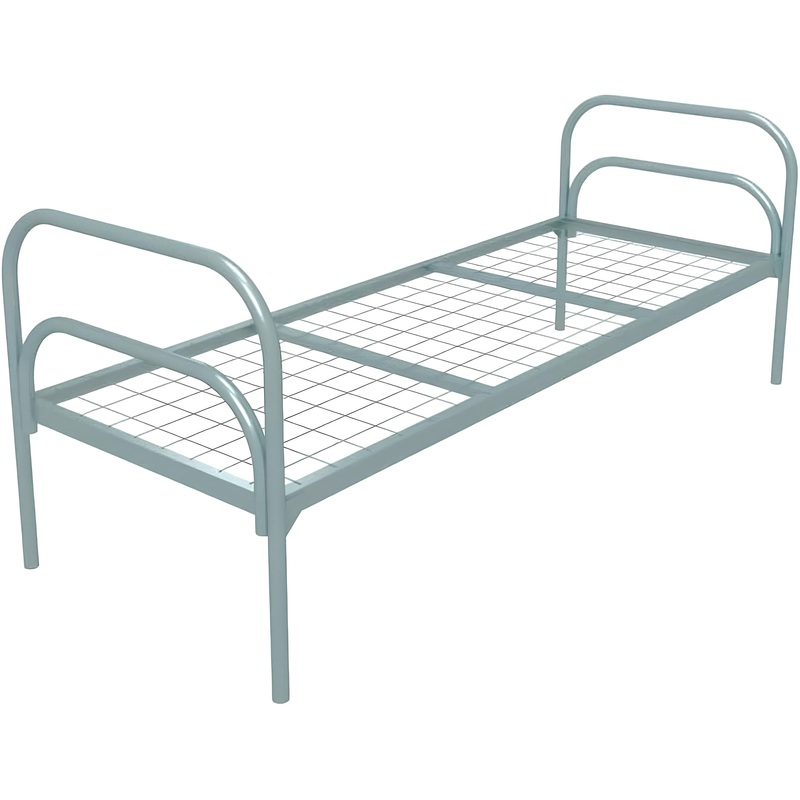 Изображение товара Кровать одноярусная Стандарт + 2 металлическая (серый, 809х720х1966 мм)