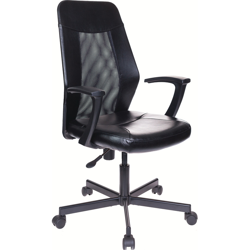 Изображение товара Офисное кресло Easy Chair 225 PTW черное из искусственной кожи и сетки