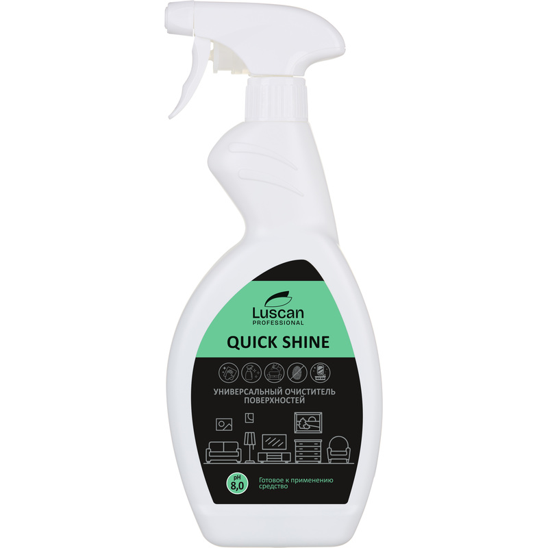 Изображение товара Моющее средство для ежедневной уборки Luscan Professional Quick Shine 500 мл (готовое к применению средство)