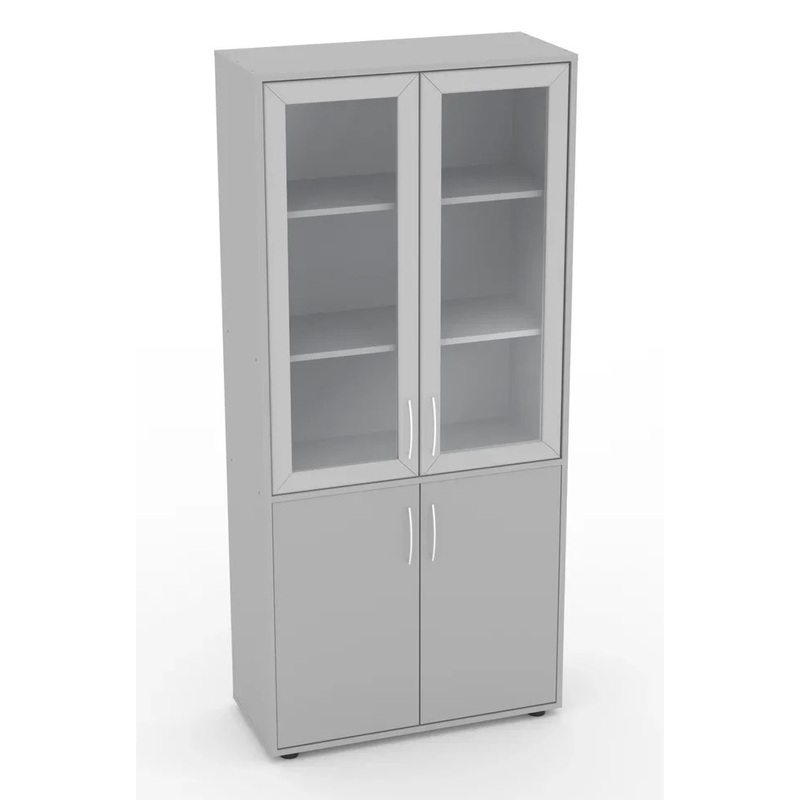 Изображение товара Шкаф Точка Роста широкий с остеклением серый 826х370х1807 мм