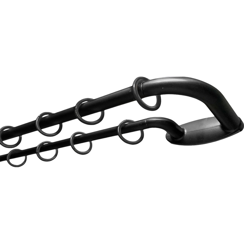 Изображение товара Двухрядный телескопический карниз для штор черный 150-280 см металлический