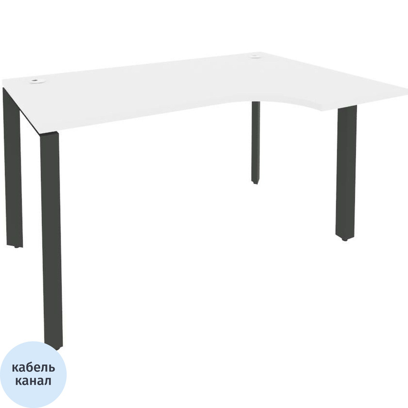 Изображение товара Стол эргономичный ONIX-П O.MP-SA-2R правый белый бриллиант/антрацит