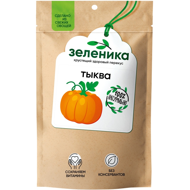 Изображение товара Тыква сушёная Зеленика 50г натуральный овощной перекус с витамином С