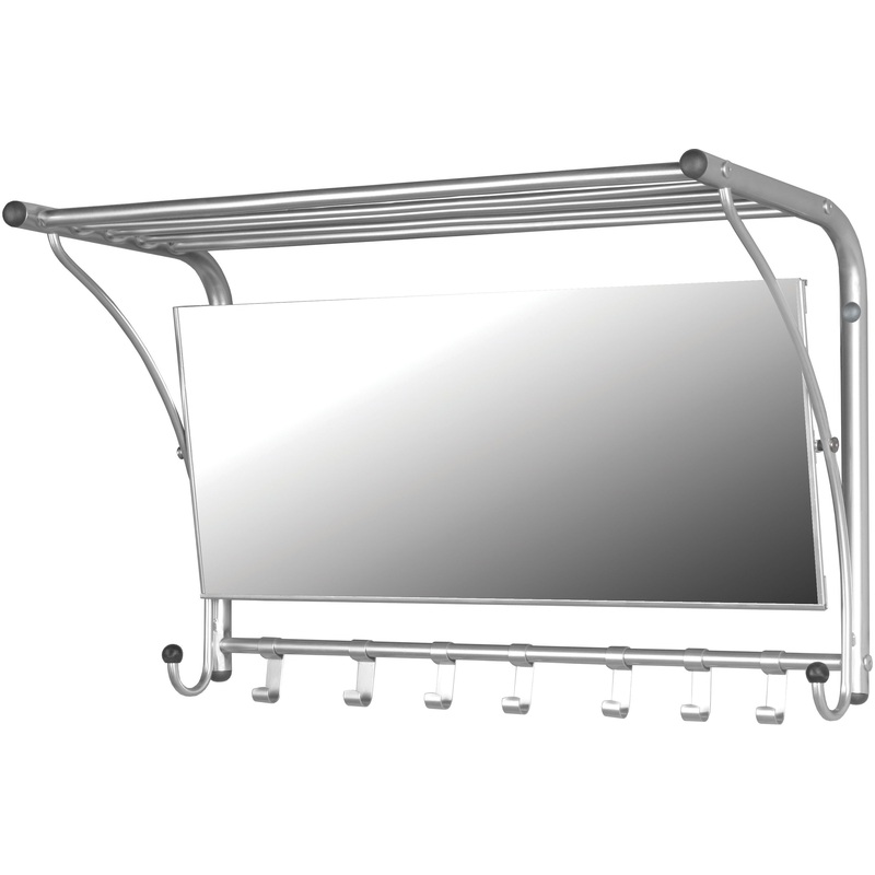 Изображение товара Настенная вешалка с зеркалом Эльда-1 металлическая, 7 крючков, Россия