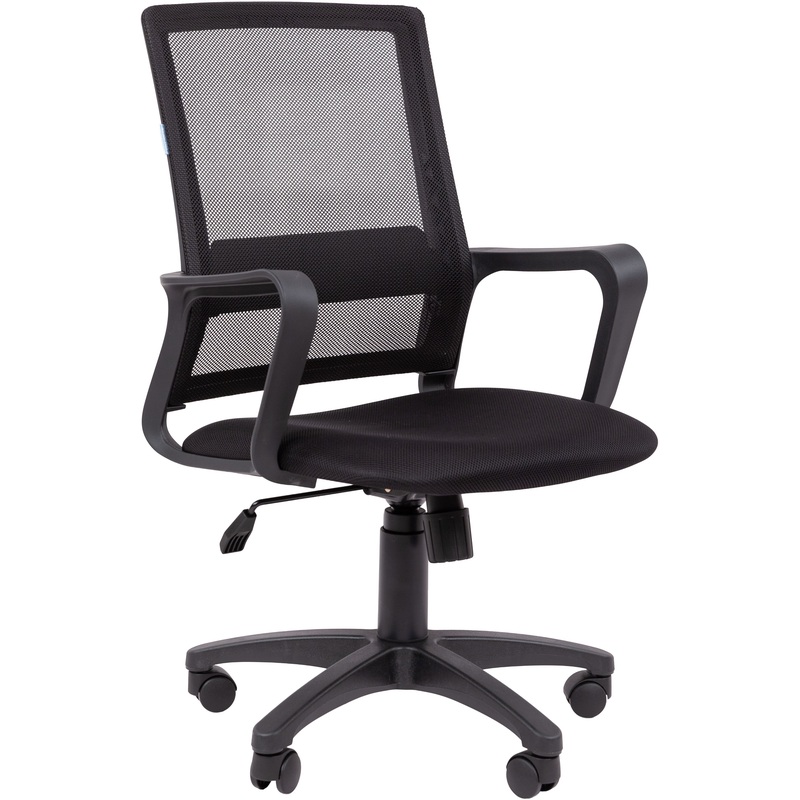 Изображение товара Кресло Chairman 606 чёрное ткань/сетка, Top Gun, 140 кг