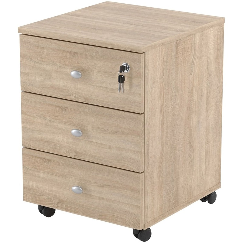 Изображение товара Тумба подкатная офисная на колесах 3 ящика дуб сонома Easy Standard LT
