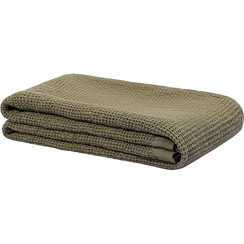 Изображение товара Вафельное банное полотенце Essential 70x140 см зеленое из 100% хлопка