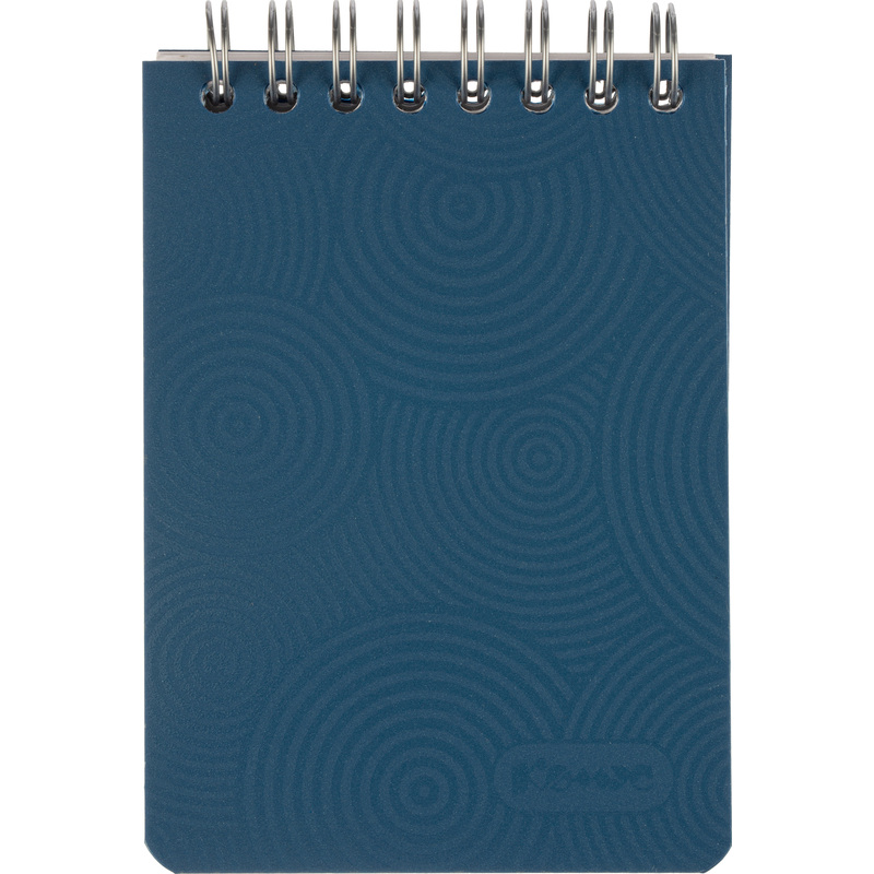 Изображение товара Блокнот Комус Пластик-Металлик А7 80 листов синий в клетку на спирали (76х117 мм)