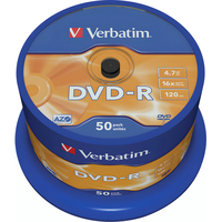 Диск DVD-R Verbatim 4.7 ГБ 16x cake box 43548 (50 штук в упаковке)