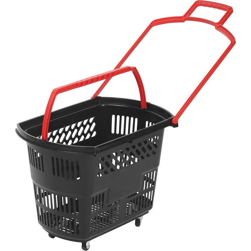 Изображение товара Корзина-тележка Комус Мебель B35C.ECO.BL.RD пластик чёрный/красный